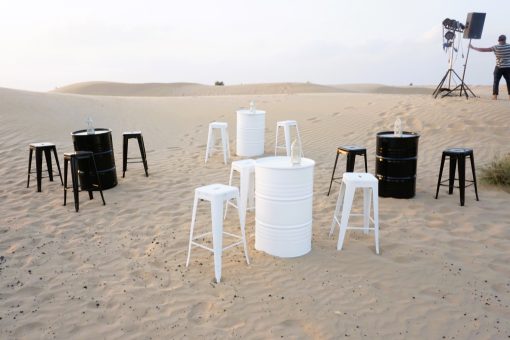 Collins Drum Cocktail Table – White