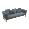 Eleganza Velvet 3-Seater Sofa – Gray