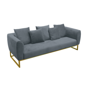 Eleganza Velvet 3-Seater Sofa – Gray