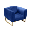 Eleganza Velvet 1-Seater Sofa – Blue