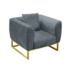 Eleganza Velvet 1-Seater Sofa – Gray