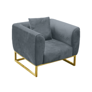 Eleganza Velvet 1-Seater Sofa – Gray