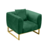 Eleganza Velvet 1-Seater Sofa – Green