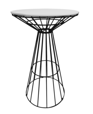Fontana Black Wire Cocktail Table, White Top