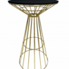 Fontana Gold Wire Cocktail Table, Black Top