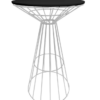 Fontana White Wire Cocktail Table, Black Top