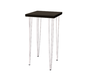 Hairpin Dice Black High Table, White Legs