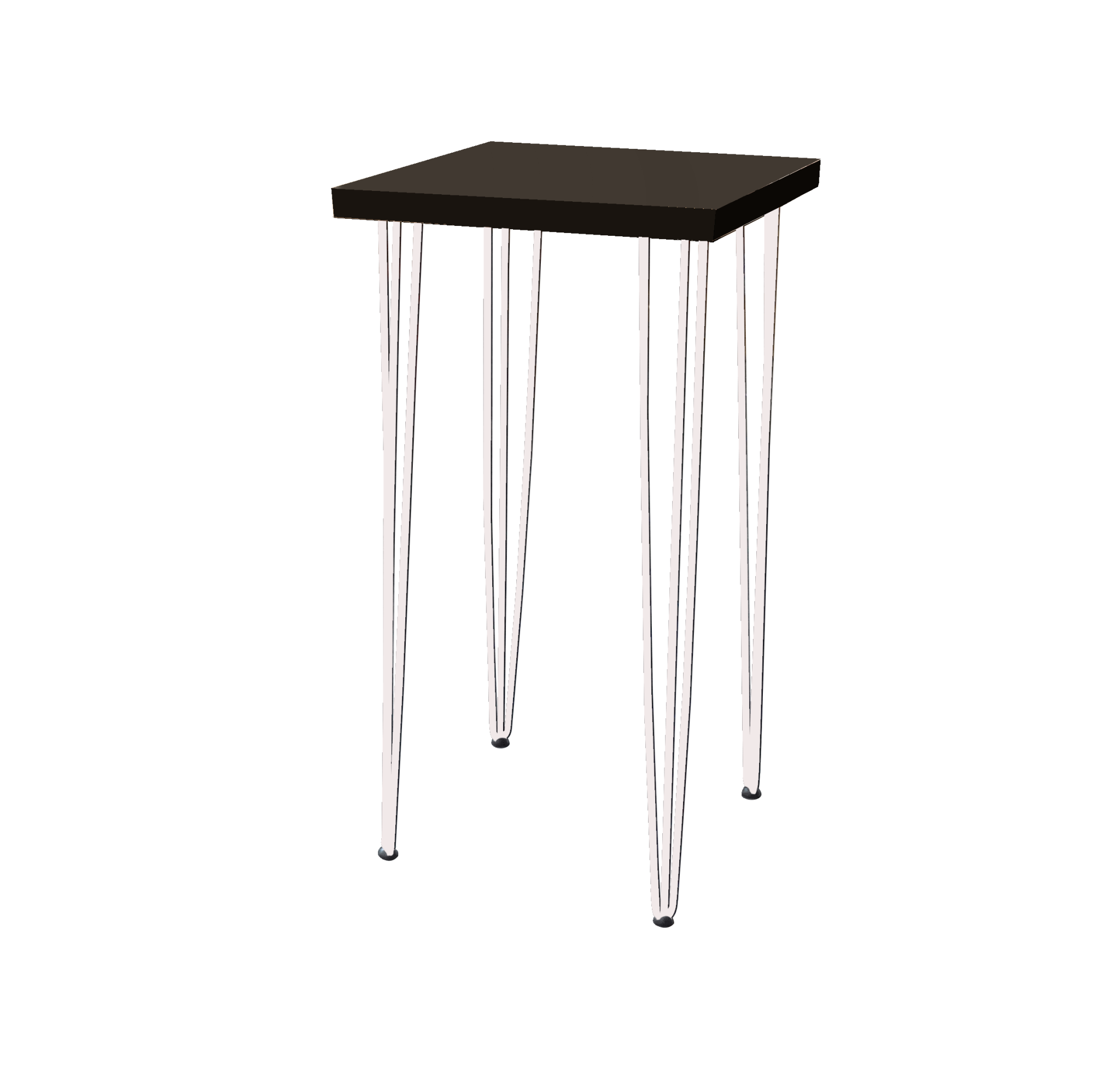 Hairpin Dice Black High Table, White Legs