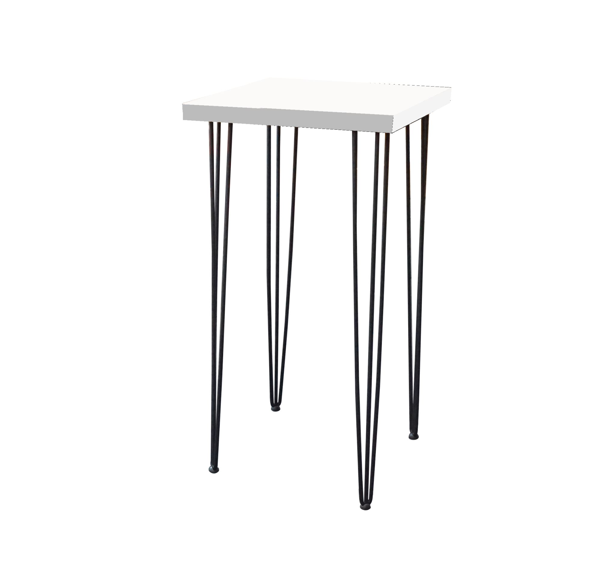 Hairpin Dice White High Table, Black Legs