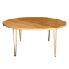 Hairpin Opal Rustic Dining Table, Gold Legs
