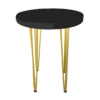 Hairpin Pearl Black Cafe Table, Gold Legs