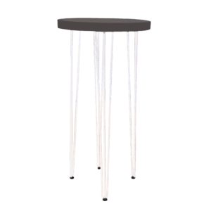 Hairpin Pearl Black High Table, White Legs