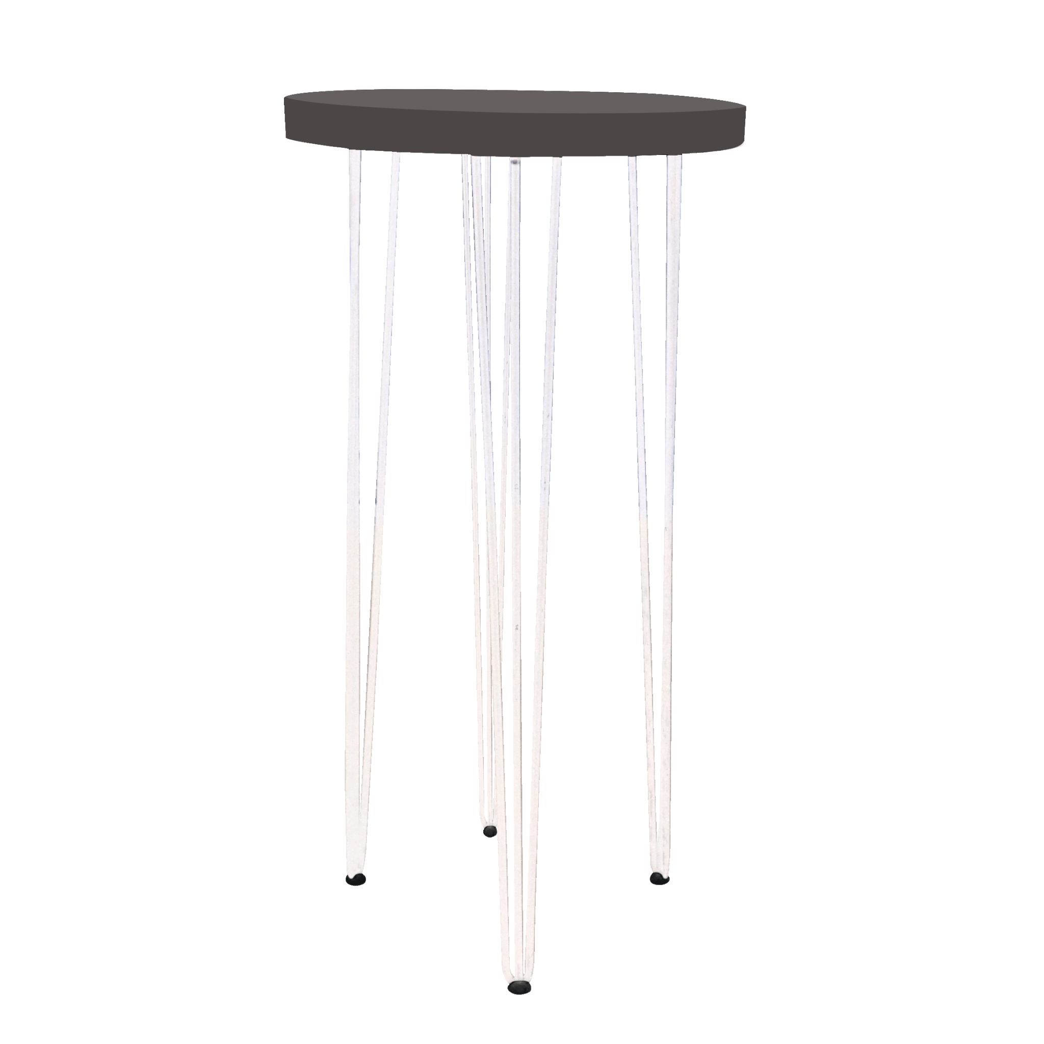 Hairpin Pearl Black High Table, White Legs