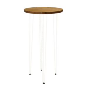 Hairpin Pearl Rustic High Table, White Legs