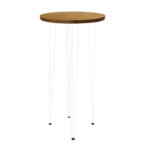 Hairpin Pearl Rustic High Table, White Legs