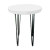 Hairpin Pearl White Cafe Table, Black Legs