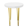 Hairpin Pearl White Cafe Table, Gold Legs