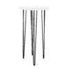 Hairpin Pearl White High Table, Black Legs