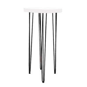 Hairpin Pearl White High Table, Black Legs