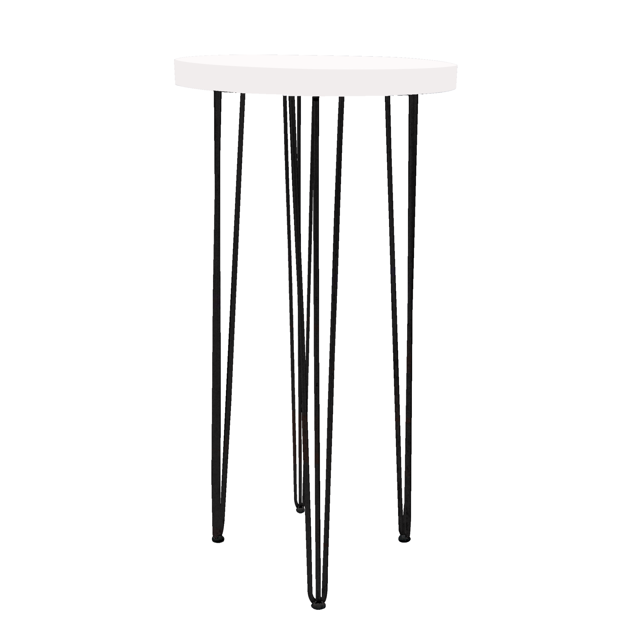 Hairpin Pearl White High Table, Black Legs
