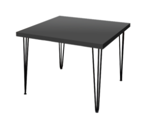 Hairpin Square Black Dining Table