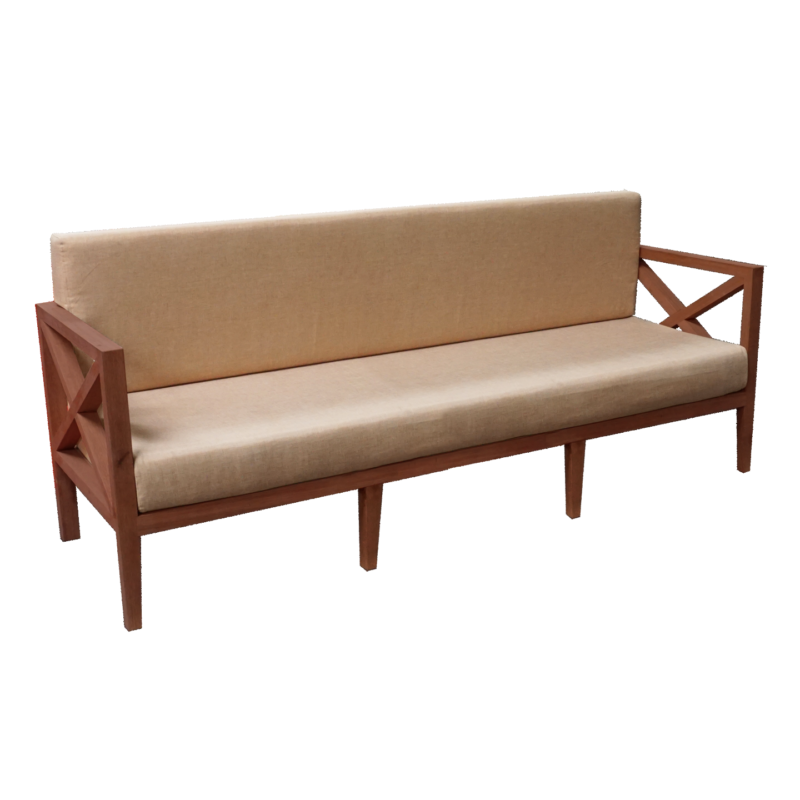 Norfolk 3-Seater Wooden Sofa