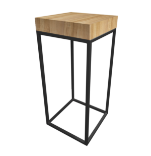 Menorca Black High Table, Rustic Wooden Top