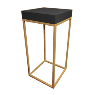 Menorca Gold High Table, Black Wooden Top