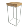 Menorca White High Table, Wooden Top