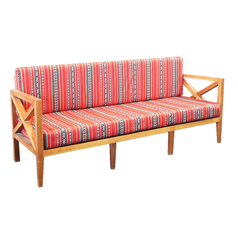 Norfolk Arabic 3-Seater Wooden Sofa