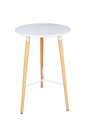 Scandinavian Round Wooden High Table