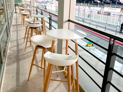 Scandinavian Round Wooden High Table