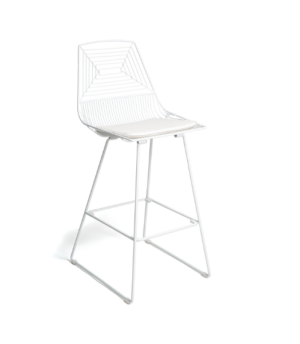 Arrow White Wire Barstool