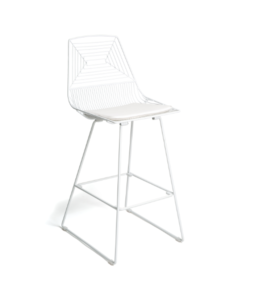 Arrow White Wire Barstool