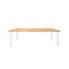 Hairpin Dining Table White with Brown Top