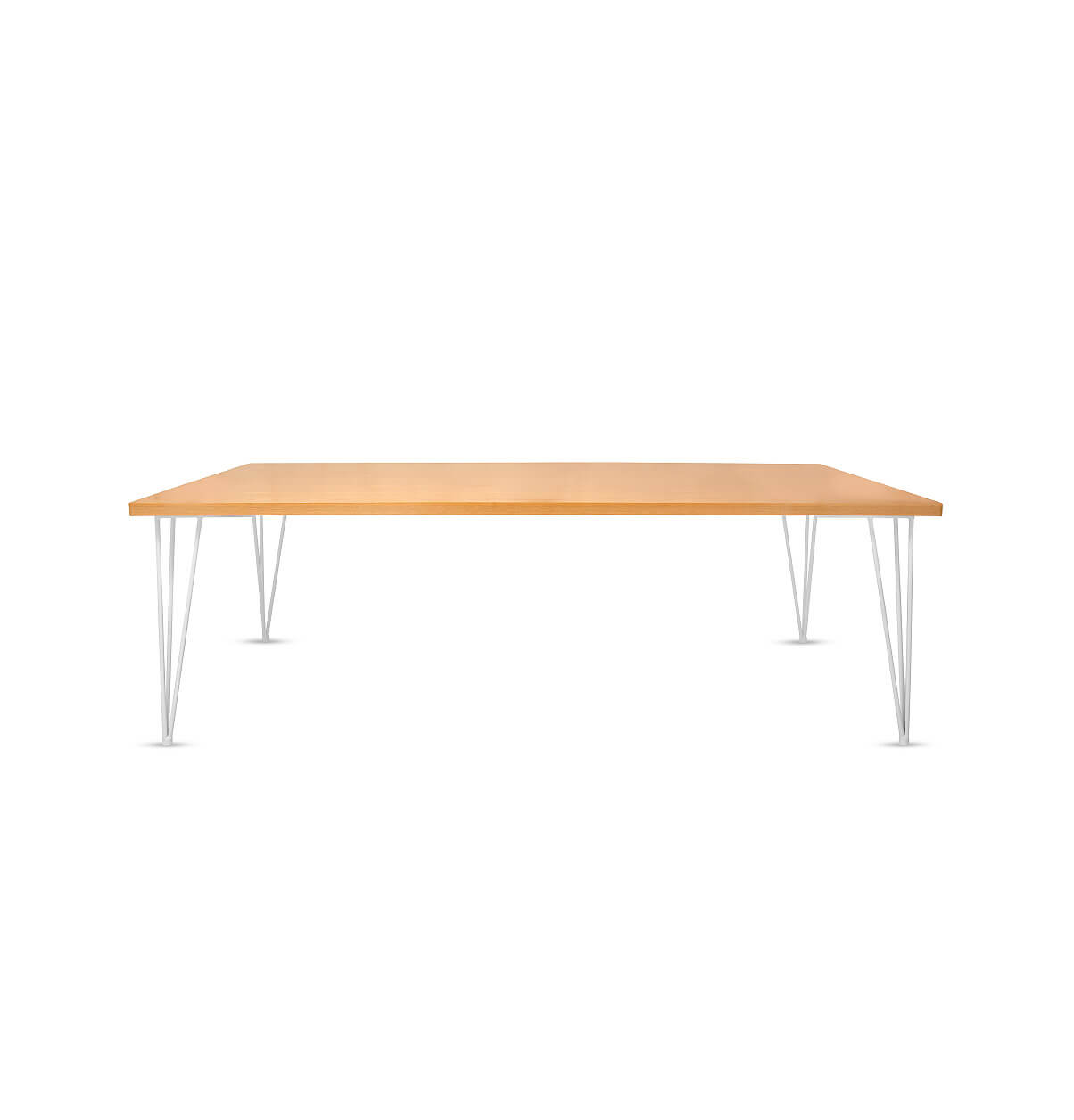 Hairpin Dining Table White with Brown Top