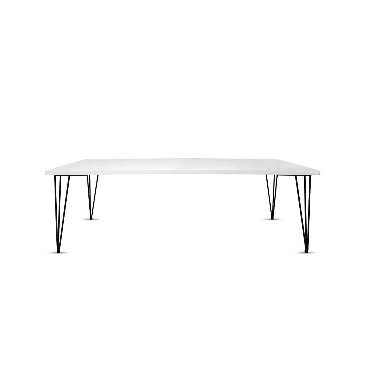 Hairpin Dining Table Black With White Top
